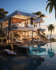 Fototapeta premium luxury hotel pool