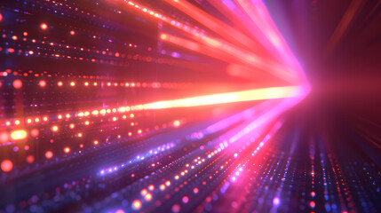 Obraz premium Digital technology abstract background with blurred lights and moving lights, in the style of precisionist lines