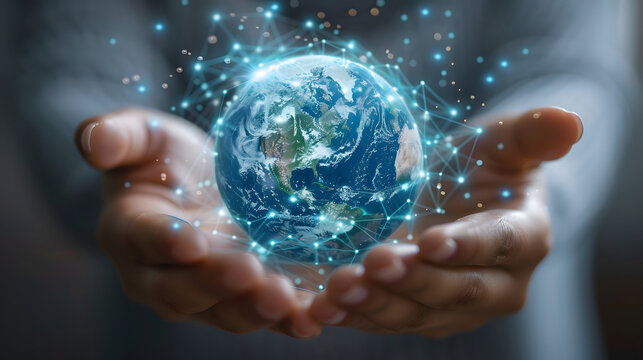 Hands Holding Digital World Future Digital Technology 4KHands Holding Digital World Future Digital Technology 4K