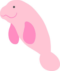 Manatee Cartoon Illustration Kids Clipart