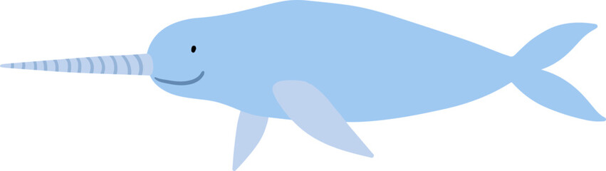 Narwhal Cartoon Illustration Kids Clipart © Rinyarart