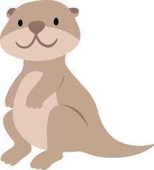 Otter Cartoon Illustration Kids Clipart