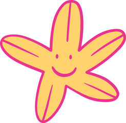 Starfish Cartoon Illustration Kids Clipart