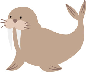 Walrus Cartoon Illustration Kids Clipart