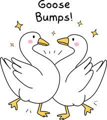 Cute funny goose bumps cartoon charactor hand drawn vector  clipart sublimation for decorating invitations, greeting cards, celebration cards, posters, stickers, party decoration © Nanzie Studio