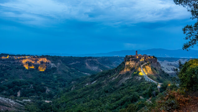Panoramic view of Civita di Bagnoregio village