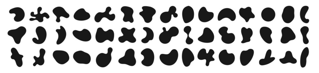 Random blob shapes. Blobs shape organic set. Liquid shape elements. Set of modern graphic elements