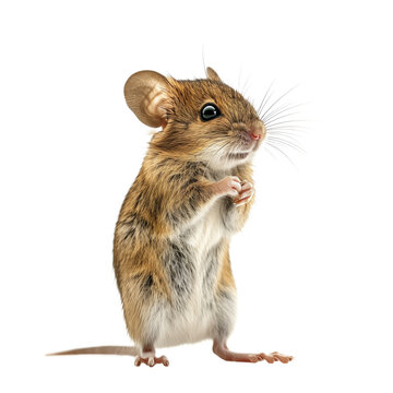 Cute mouse standing on back feet