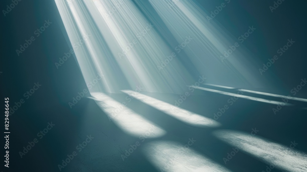 Poster a minimalist abstract background with subtle light beams creating a gentle, peaceful atmosphere,