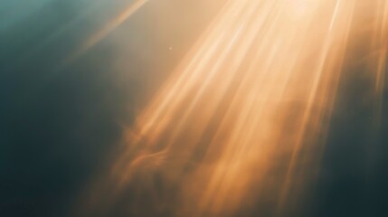 A minimalist abstract background with warm light rays piercing through a soft haze, creating a peaceful ambiance,