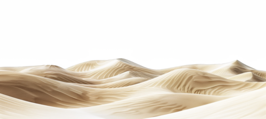 dunes of the desert, isolated on white background.