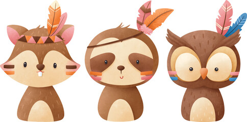 adorable animals illustration for personal project,background, invitation, wallpaper and many more