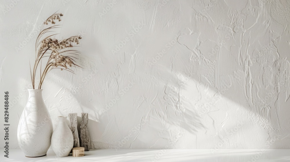 Poster a pure white background with a slight hint of texture, adding a touch of sophistication without bein