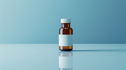 Medication Bottle Mockup on Glass Surface