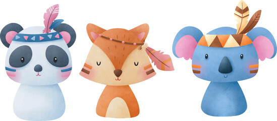 adorable animals illustration for personal project,background, invitation, wallpaper and many more