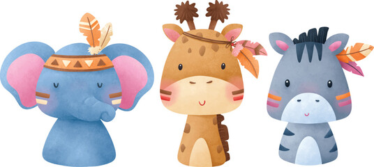 adorable animals illustration for personal project,background, invitation, wallpaper and many more