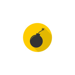 Simple bomb icon isolated on transparent background
