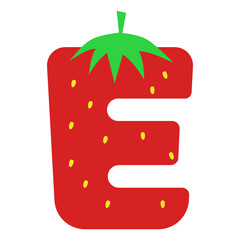 Fresh Strawberry Letter E