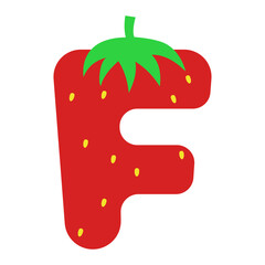 Fresh Strawberry Letter F