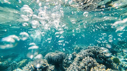 underwater bubbles, water bubbles. Maldives