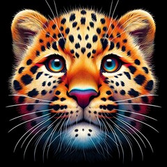 Illustration of an Amur leopard's face