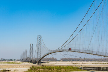 Long Suspension Bridge Kanchanpur Dodhara Chadani Bridge of Mahakali River in Mahendranagar, Nepal