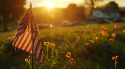 Remembering Our Heroes, Memorial Day Tribute with American Flags