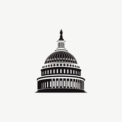 Minimalist Capitol Building Logo Icon Vector