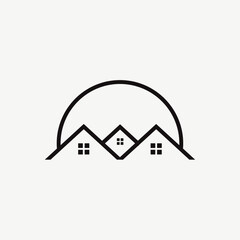 Minimalist House Real Estate Logo Icon Vector