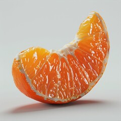 A juicy, peeled orange segment isolated on a white background.