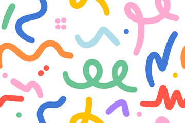 Collection of simple colorful seamless patterns. Suitable for the required design composition