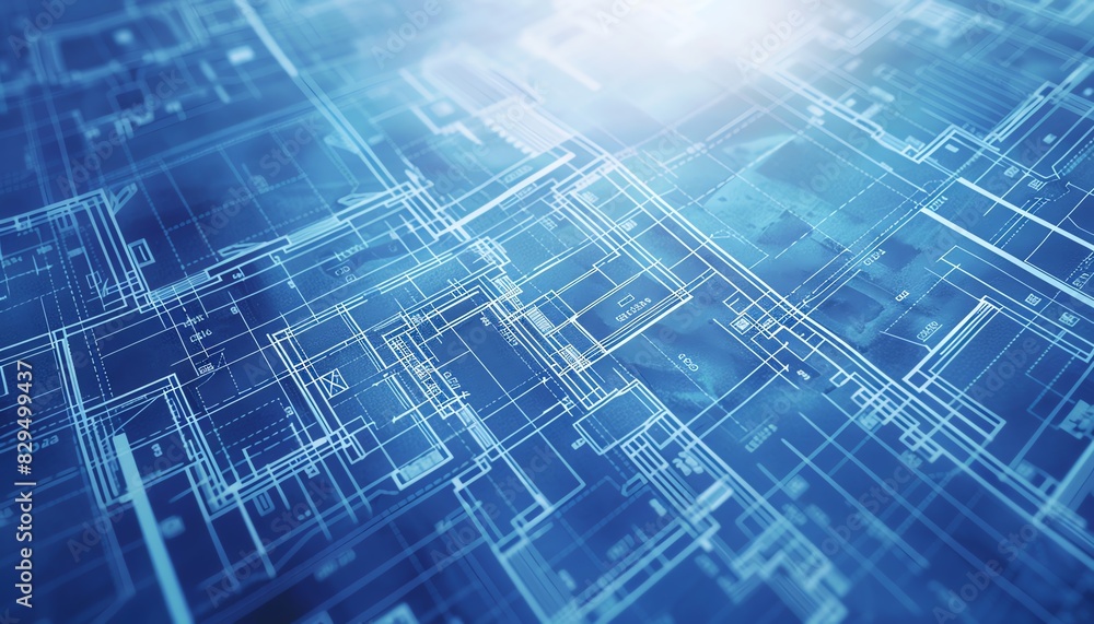 Poster blue digital circuit technology background abstract design with glowing lines, perfect for technolog