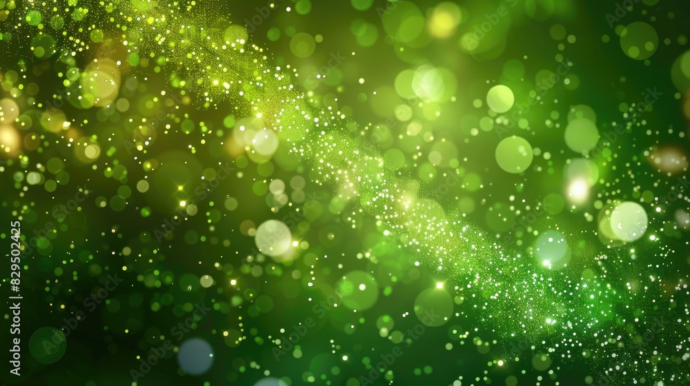 Poster abstract green background with sparkling glitter
