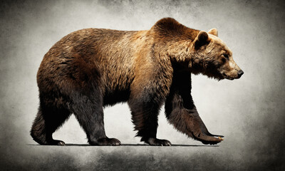 Fototapeta premium Fantasy Illustration of a wild animal bear. Digital art style wallpaper background.