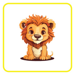 cute lion cub, coloring book