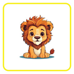 cute lion cub, coloring book