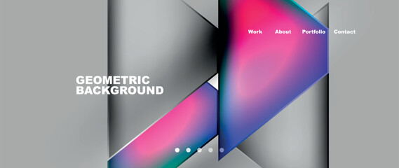 Naklejka premium Gradient triangle geometric minimal wallpaper