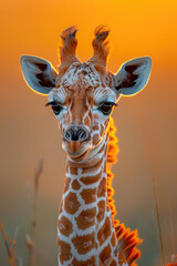 A baby giraffe standing next to its mother on the savanna