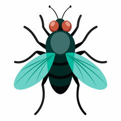 Fototapeta premium Hand drawn fly cartoon illustration