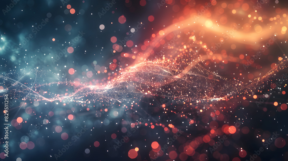 Aufkleber effect of plexus large data visualization on cosmic particles on an abstract digital background