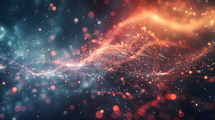 Effect of plexus large data visualization on cosmic particles on an abstract digital background