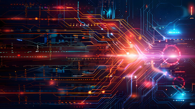 Detailed generic abstract technology and engineering background illustration