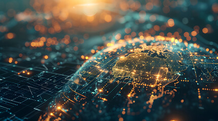 Concept general virtual money, banner Abstract business crypto technology. Metaverse digital world planet cyber Earth