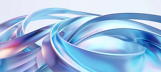 Abstract rounded lines on a light background, 3d render