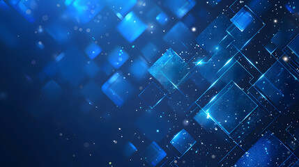 Blue geometric abstract technology background, blue technology light concept illustration