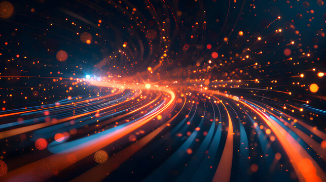 Abstract network information web science technology data center fiber optic cable 5G connection future light