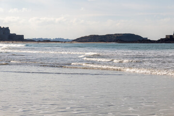 sunset on the beach in winter
