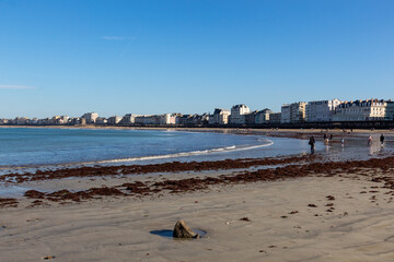 sunset on the beach in winter