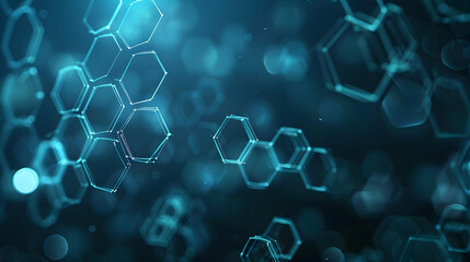 Hexagons pattern Medical, technology or science design background. Generative AI.