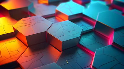 Hexagons pattern. Geometric abstract background. Generative AI.